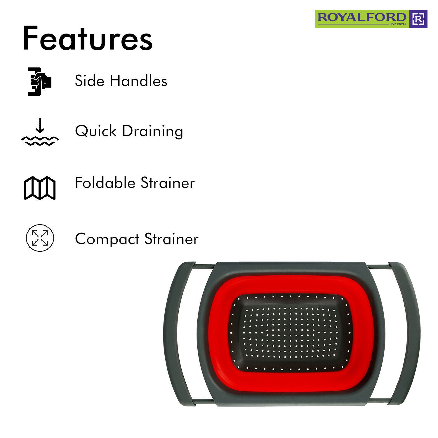 Royalford - Collapsible Folding Strainer Basket Royalford