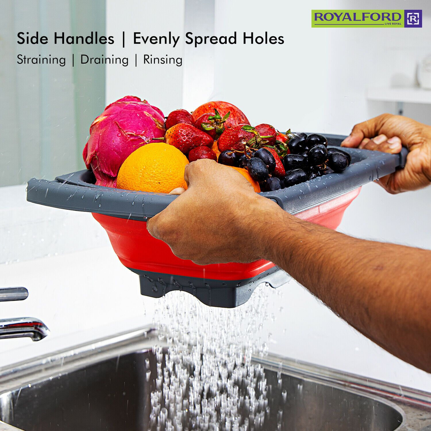 Royalford - Collapsible Folding Strainer Basket Royalford