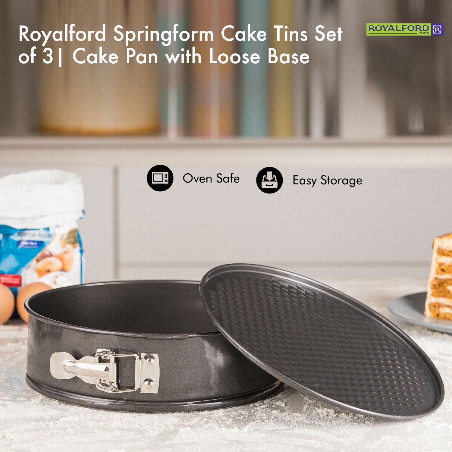 Royalford Springform Cake Tin Set Of Three Royalford