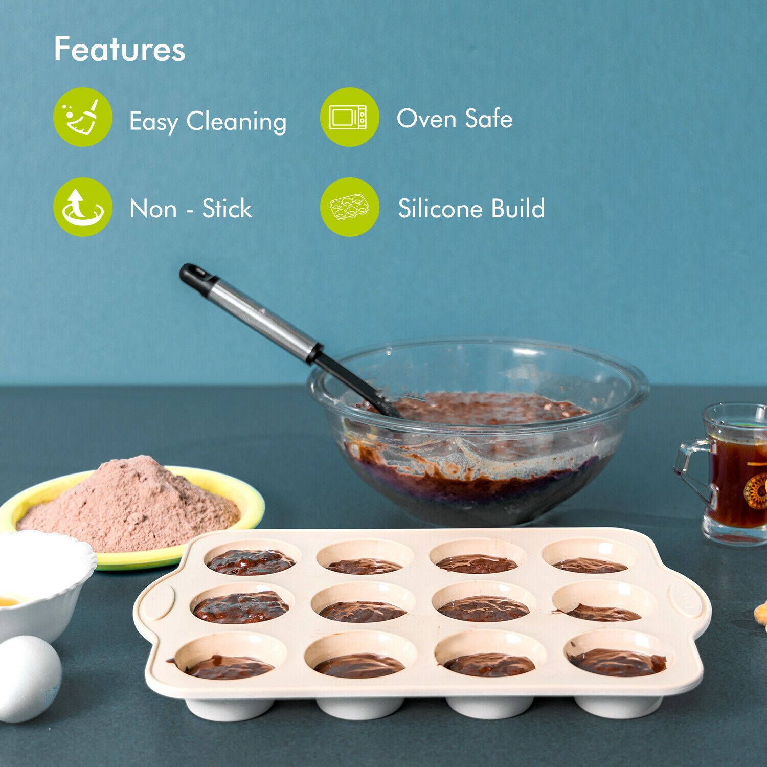Royalford 12 Cup Silicone Baking Mould Royalford