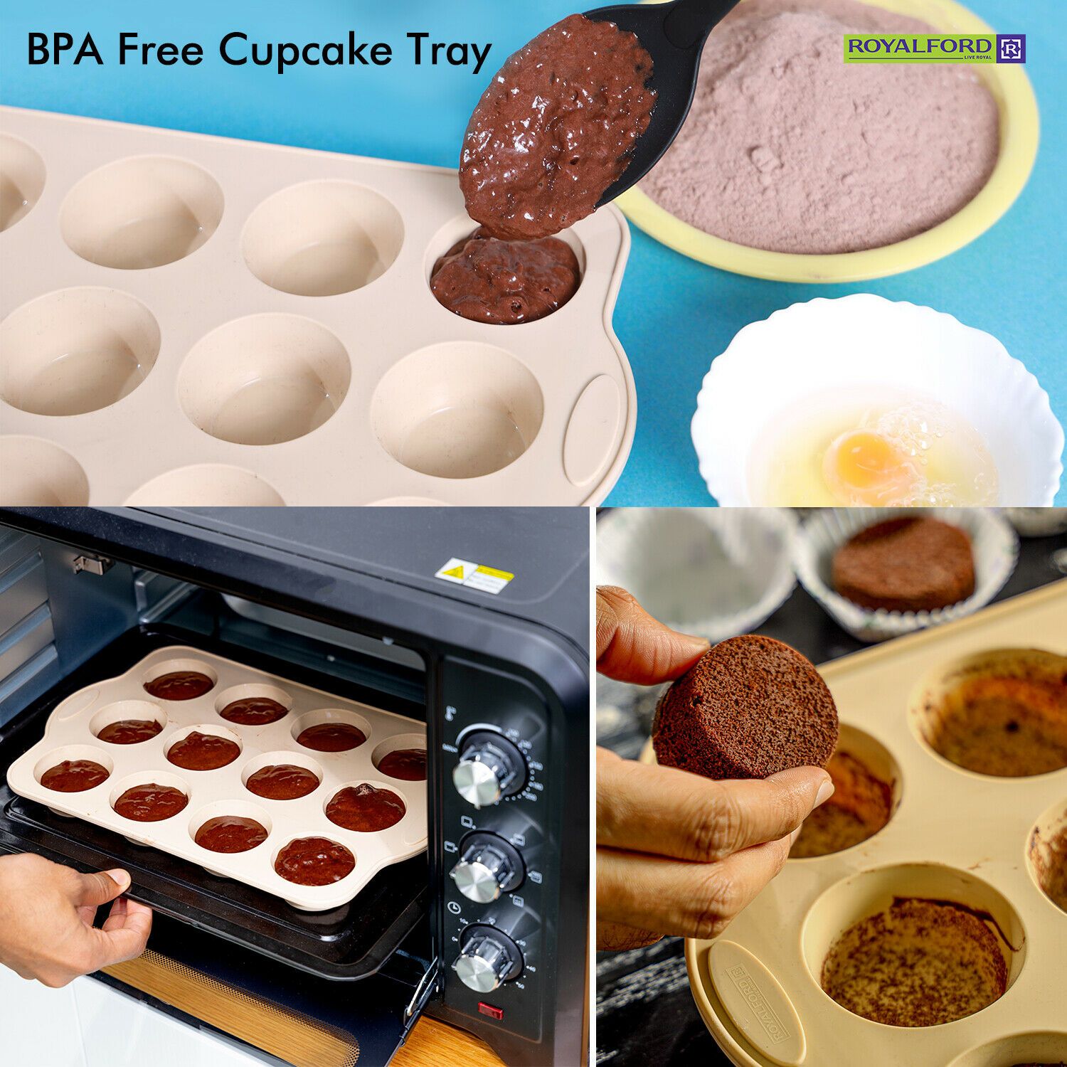 Royalford 12 Cup Silicone Baking Mould Royalford
