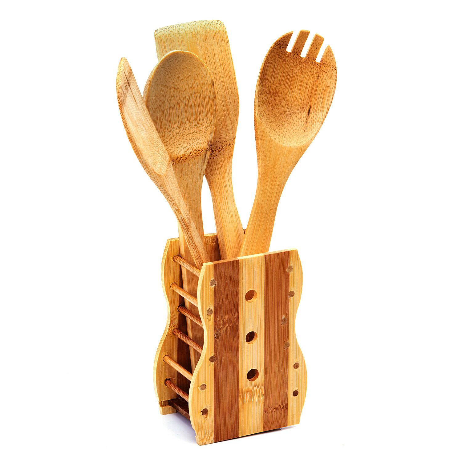 Royalford | Wooden Bamboo Kitchen Utensil Set Royalford