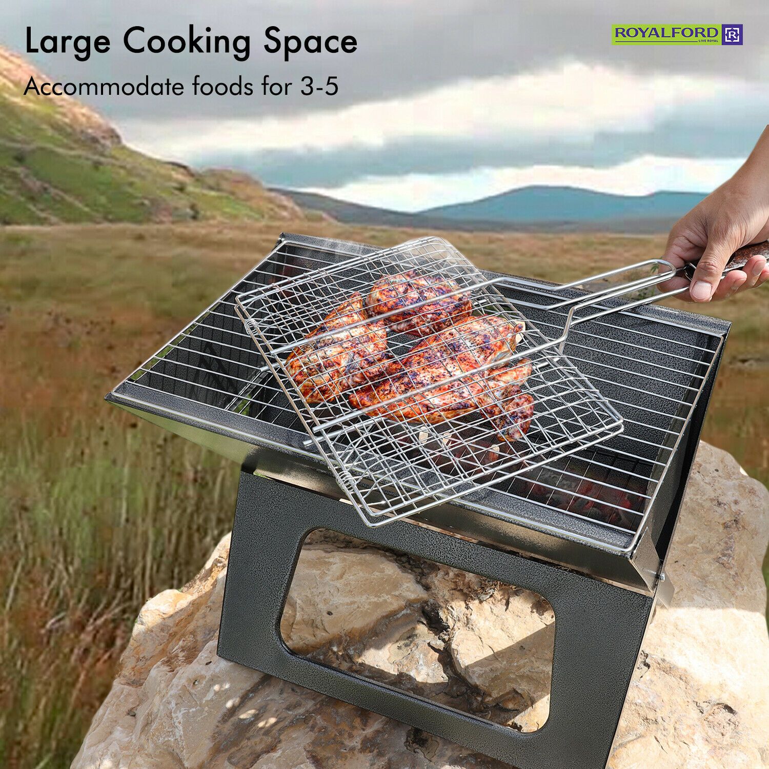 BBQ Meat & Fish Grilling Basket Royalford