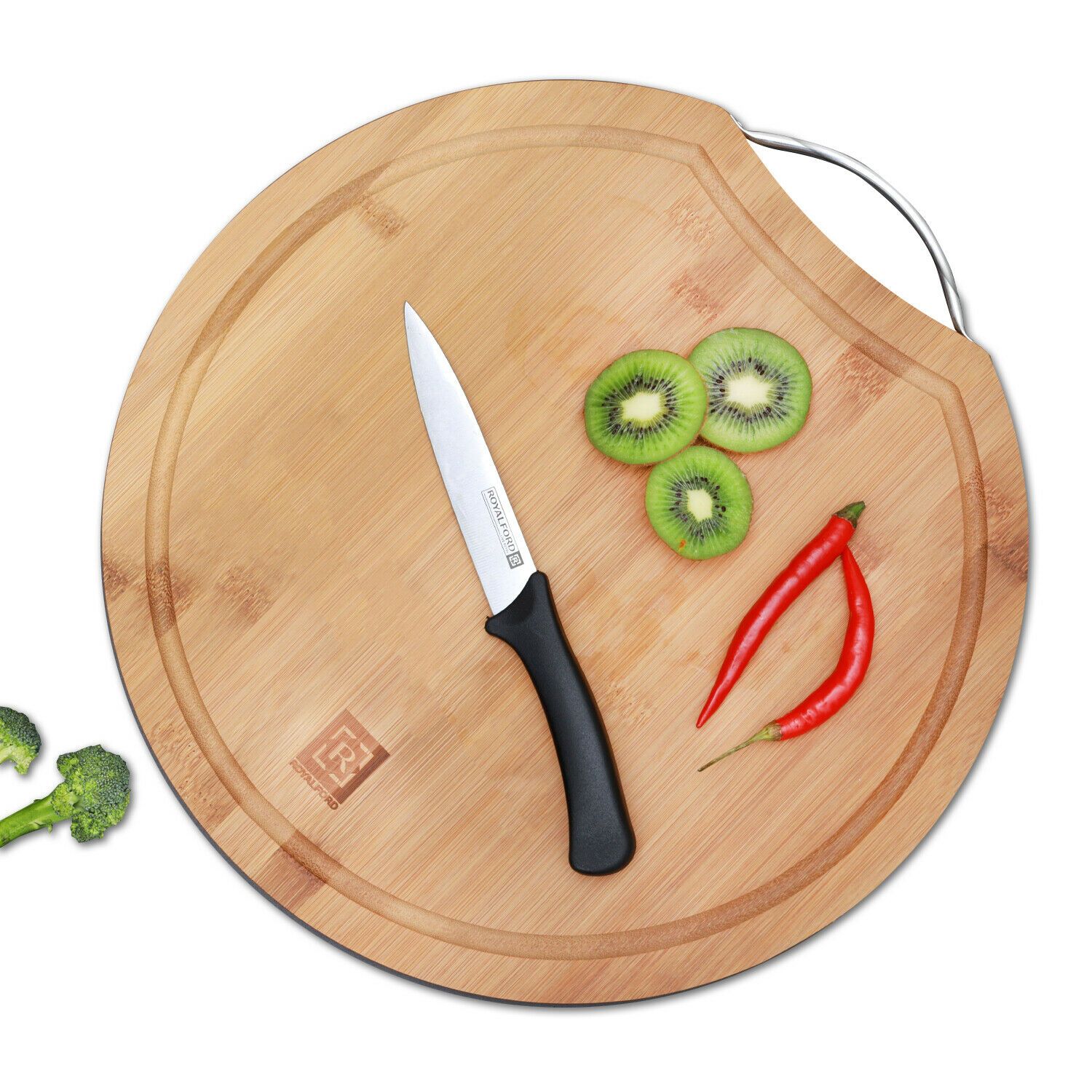 Natural Bamboo Wooden Chopping Board By Royalford Royalford
