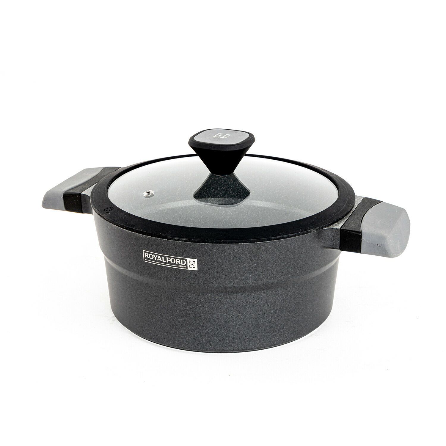 Diecast Aluminium Casserole Stock Pot Saucepan by Royalford Royalford