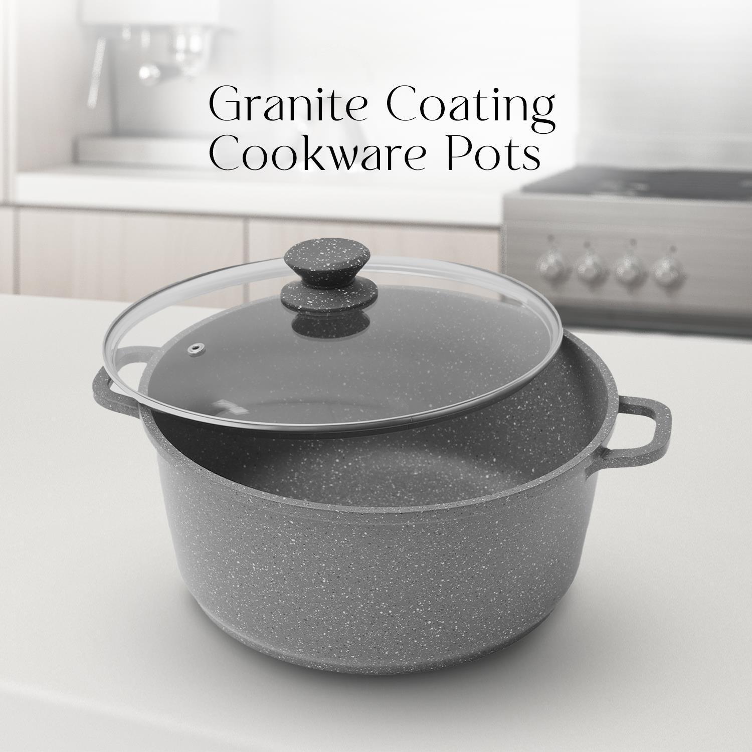 5-Piece Grey Die-Cast Casserole Cookware Set