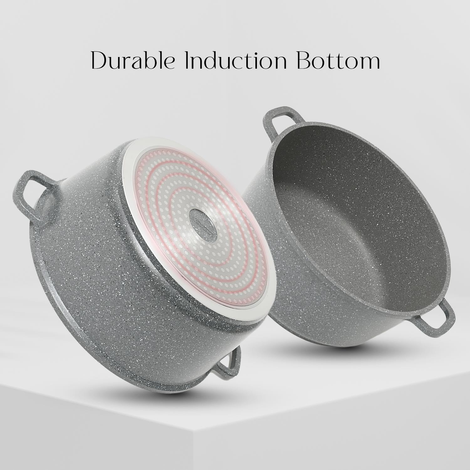 5-Piece Grey Die-Cast Casserole Cookware Set