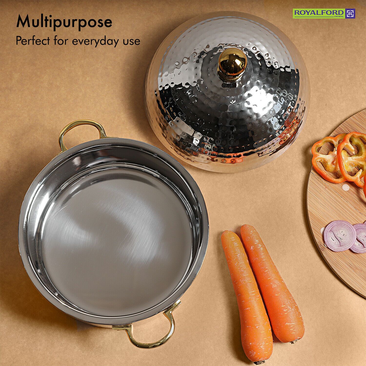 Premium Stainless Steel Food Serving Dish (3L) Royalford