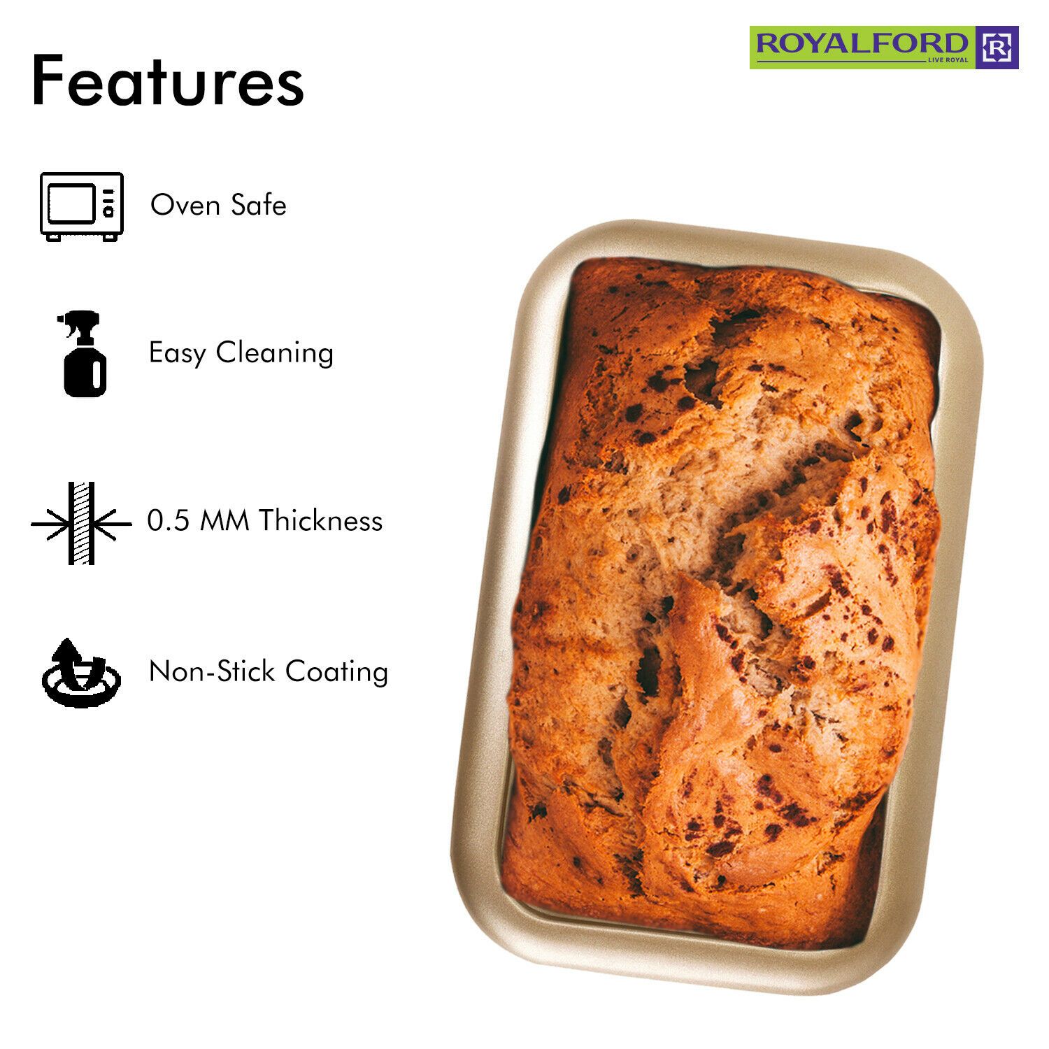 Large Non-Stick Rectangle Baking Tin | Royalford Royalford