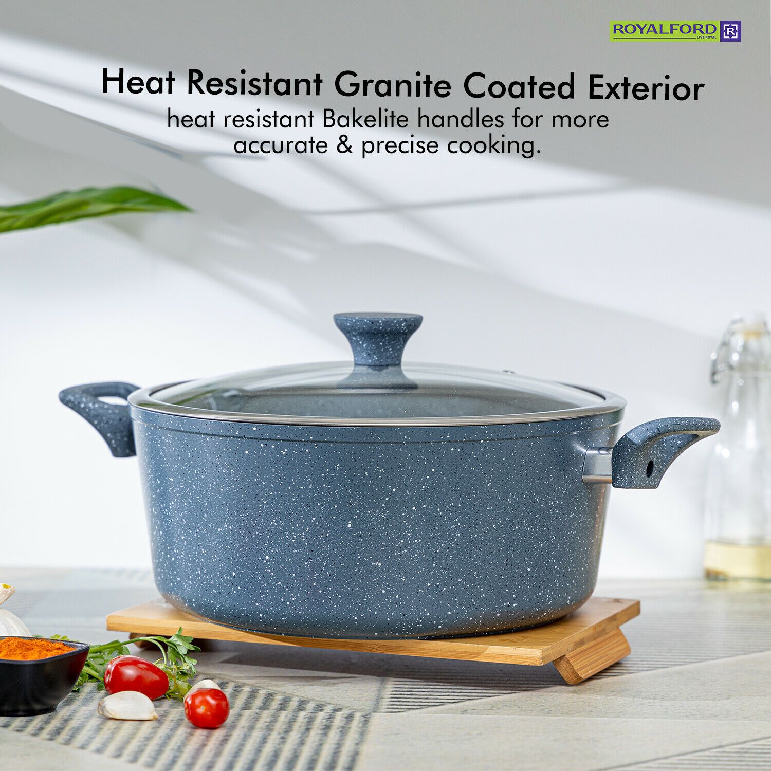 Seven Piece Non-Stick Granite Cookware Set by Royalford Royalford
