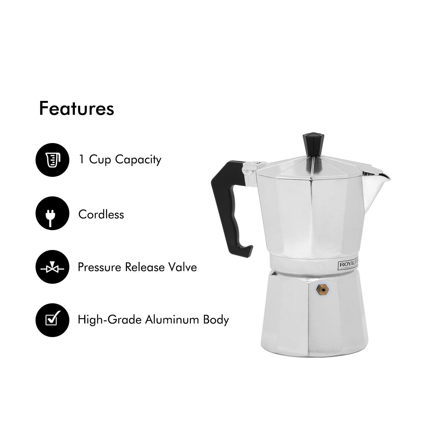 Coffee Maker Percolator Moka Pot by Royalford Royalford