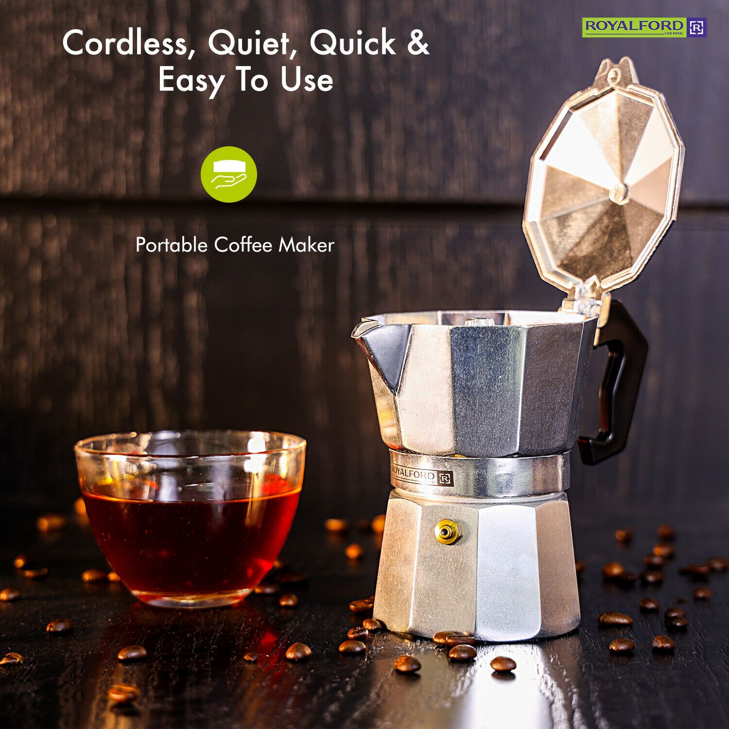 Coffee Maker Percolator Moka Pot by Royalford Royalford