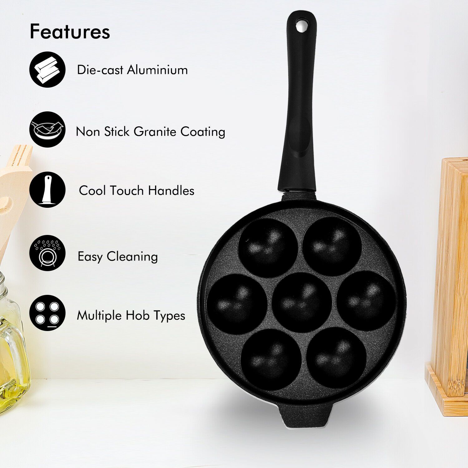 Non-Stick Aebleskiever Poffertjes Frying Pan by Royalford Royalford