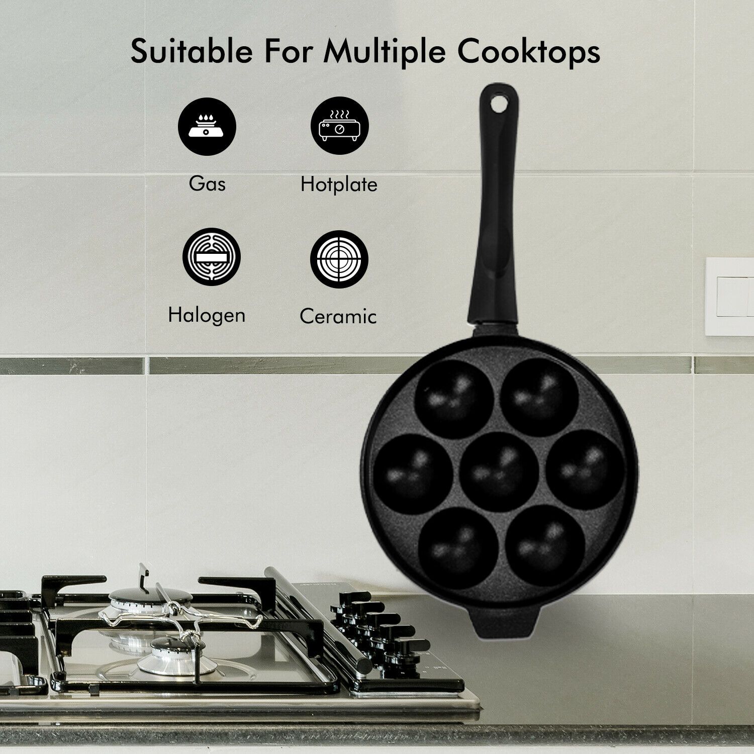 Non-Stick Aebleskiever Poffertjes Frying Pan by Royalford Royalford