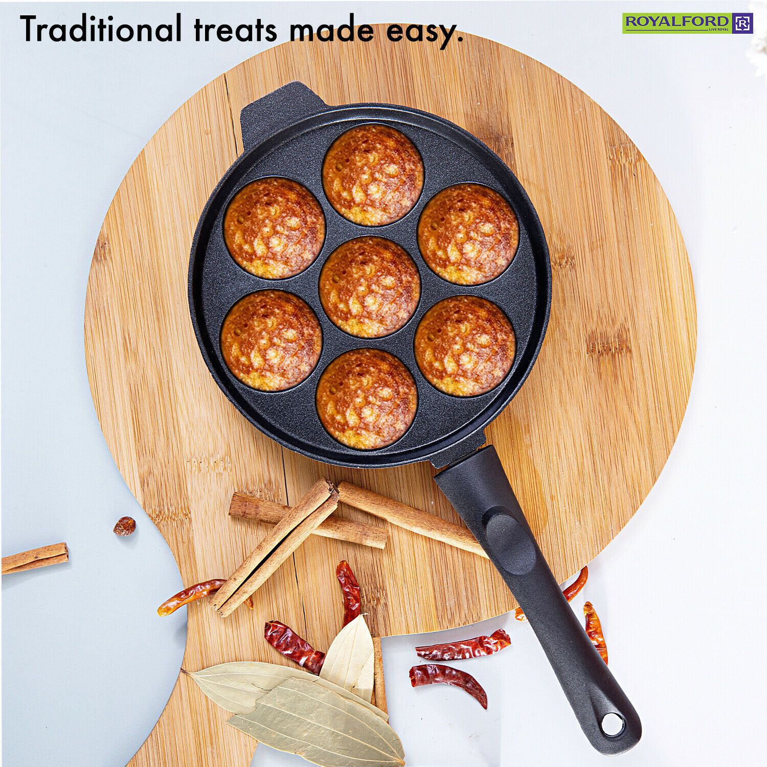 Non-Stick Aebleskiever Poffertjes Frying Pan by Royalford Royalford