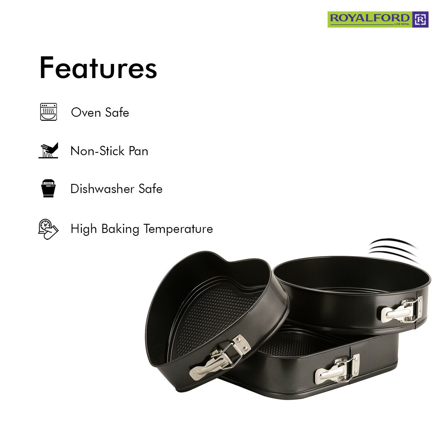 Premium Non-Stick Spring Form Cake Tins Set | Royalford Royalford