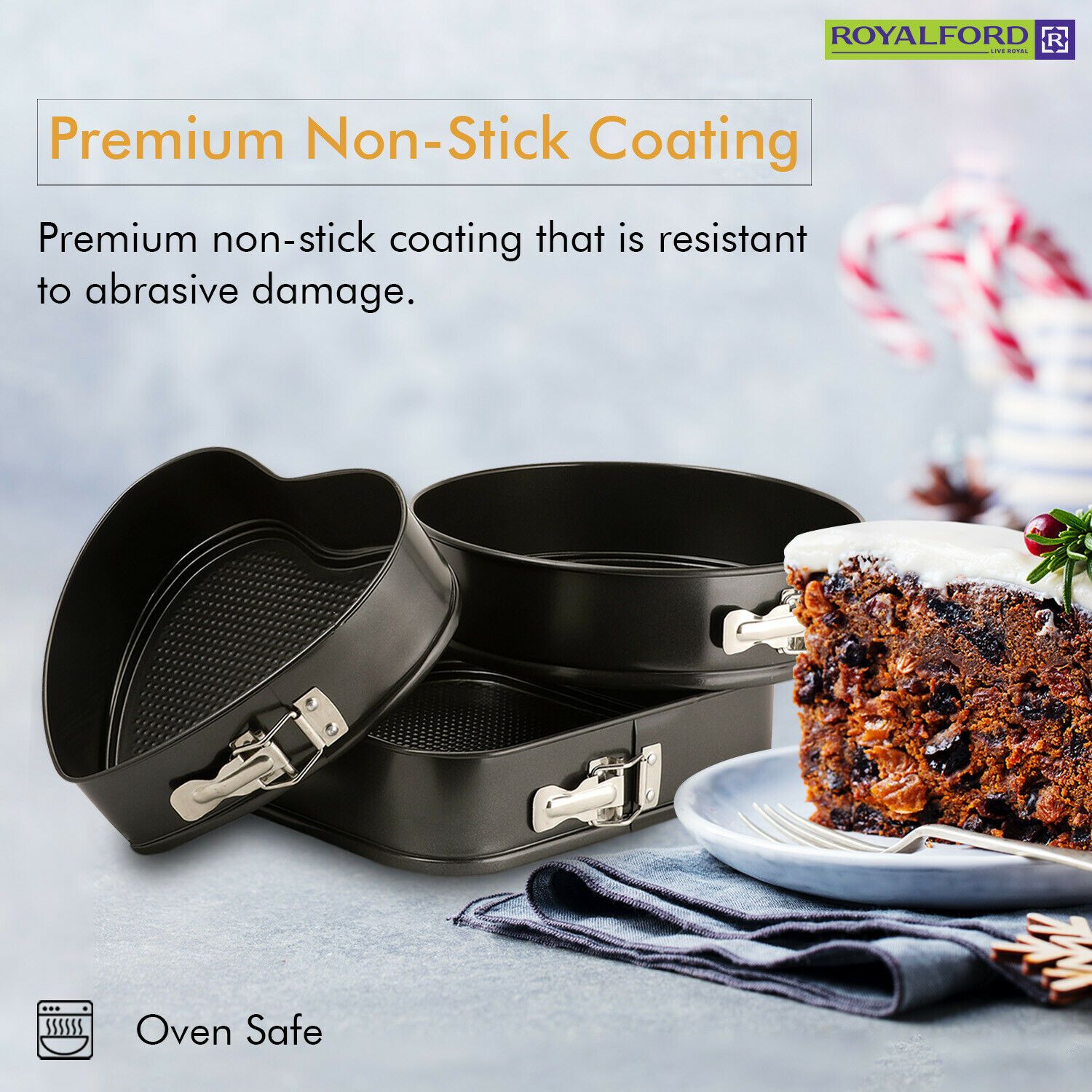 Premium Non-Stick Spring Form Cake Tins Set | Royalford Royalford