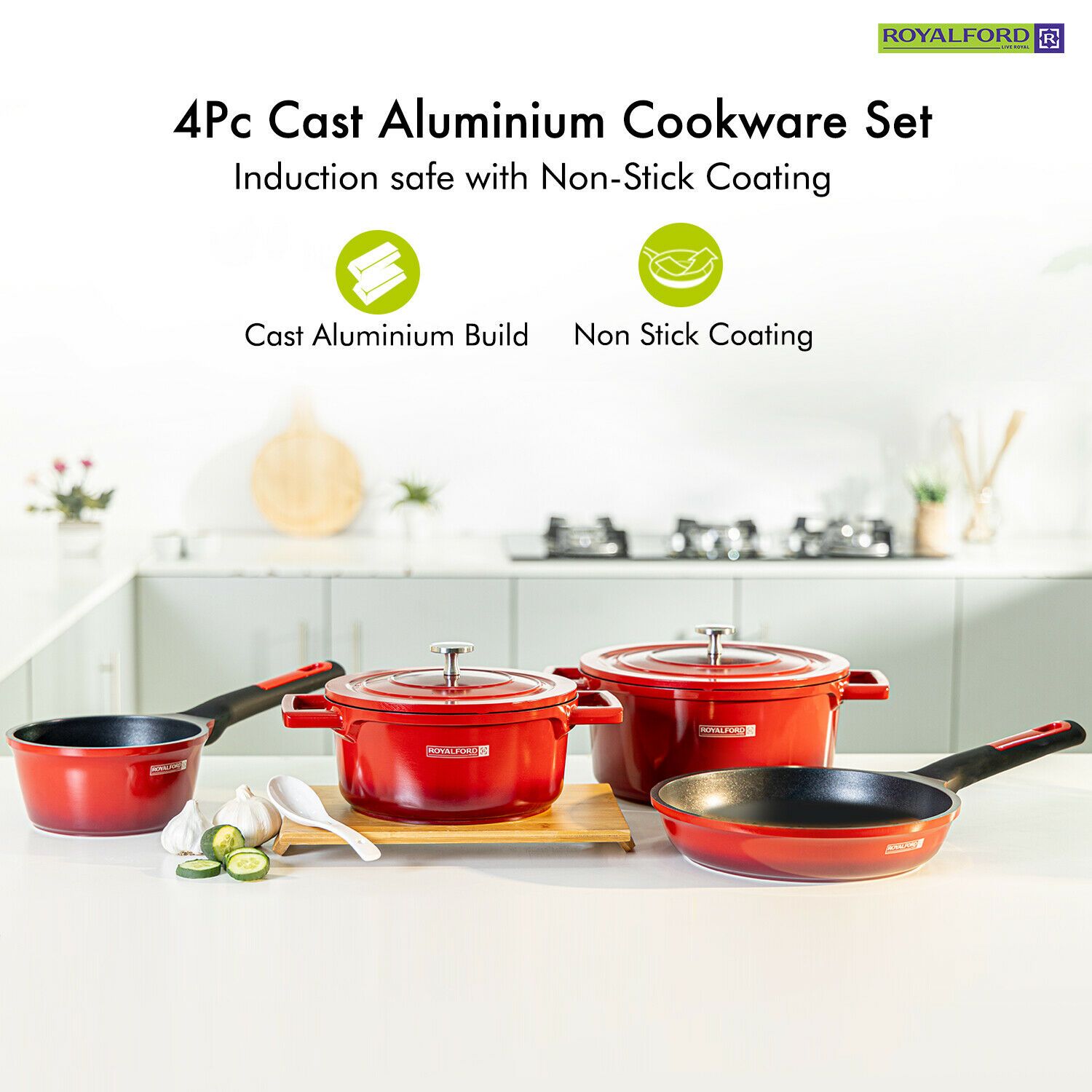 Aluminium Non-Stick Cookware Set by Royalford Royalford