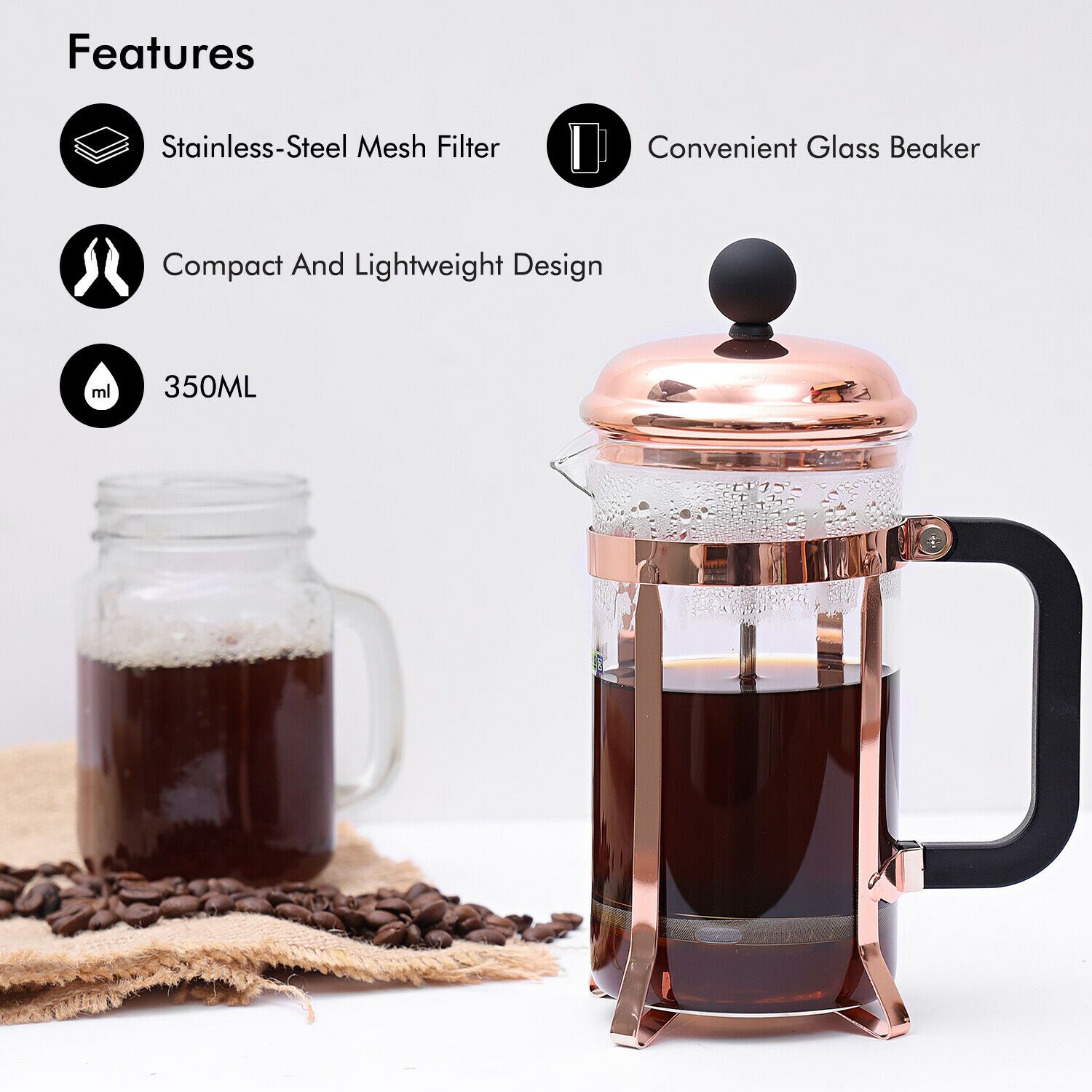 Royalford - Glass Chrome Cafeteria Carafe Royalford