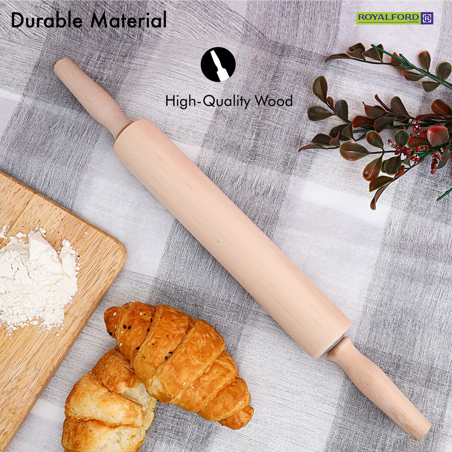 Wooden Pastry Rolling Pin | Royalford Royalford 
