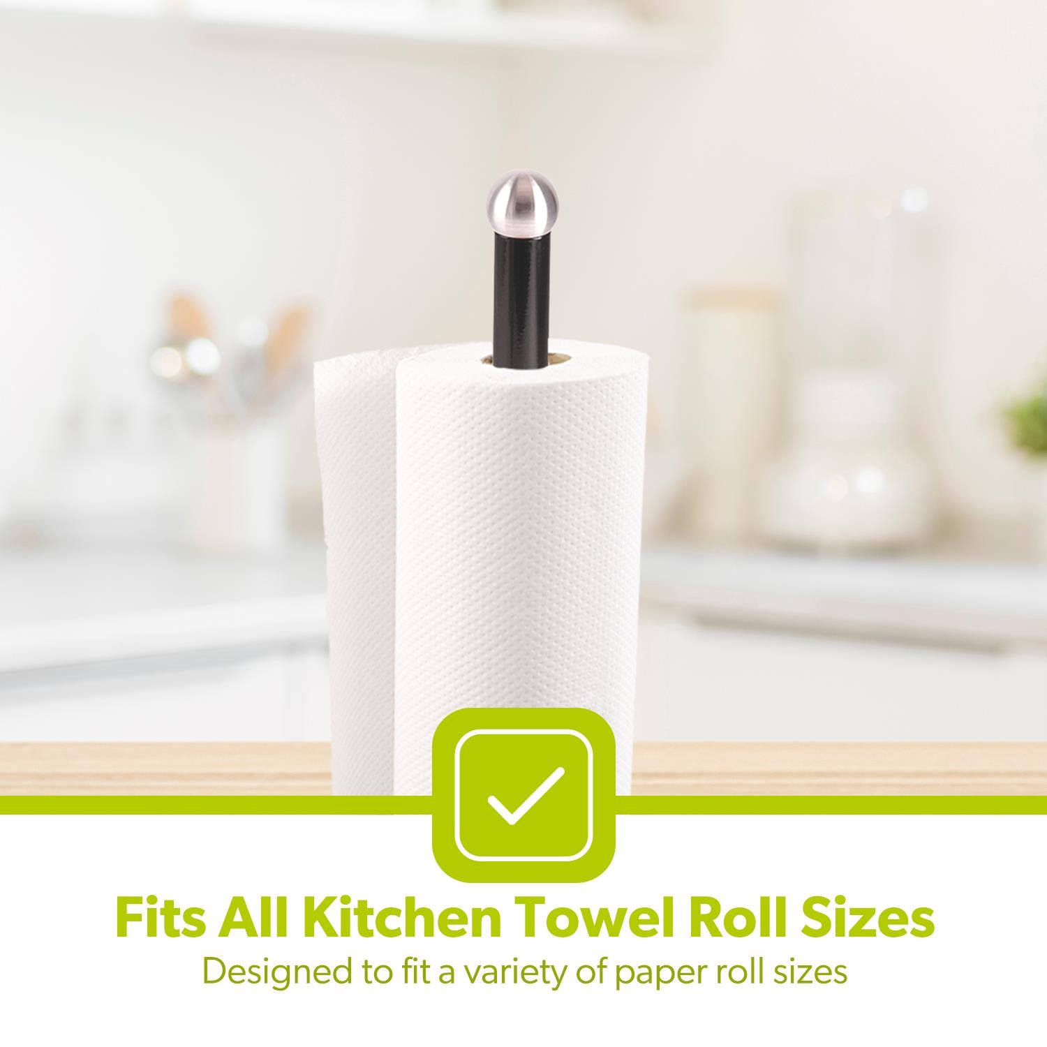 Black and Wooden Kitchen Paper Towel Holder