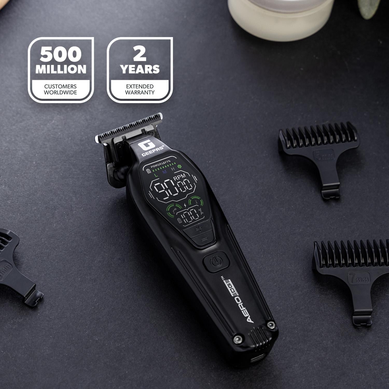 9000 RPM DLC Stainless Steel Digital Clipper and Trimmer