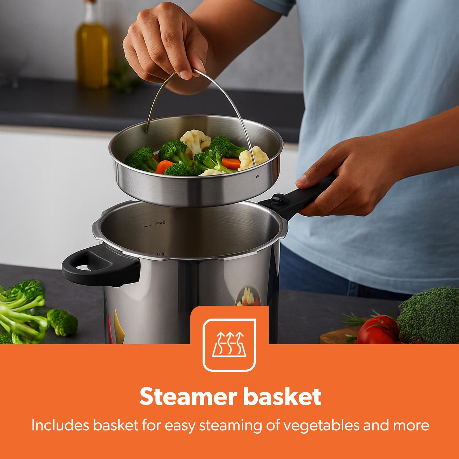 6L Stainless Steel Pressure Cooker With Quick Pressure Release
