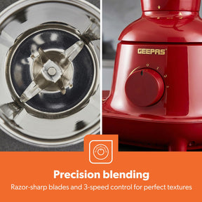 Red 750W Wet and Dry 3-In-1 Mixer Grinder With Stainless Steel Jars