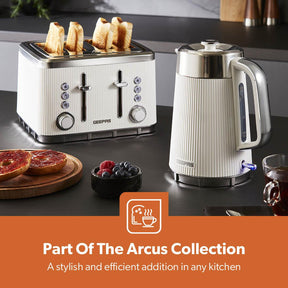 White Arcus 1.7L Electric Kettle Rapid Boil Cordless 3000W