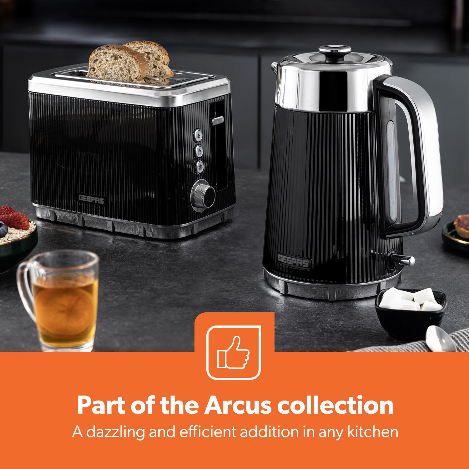 Arcus 23L Digital Microwave Oven, 1.7L Kettle & 2-Slice Toaster Set