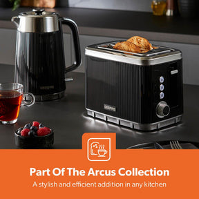 Black Arcus 2 Slice Toaster With 7 Browning Levels