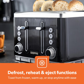 4 Slice Toaster 7 Browning, Defrost, Reheat Function 1860W Arcus Black