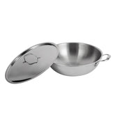 Triply Stainless Steel Wok With Lid (24cm-32cm)