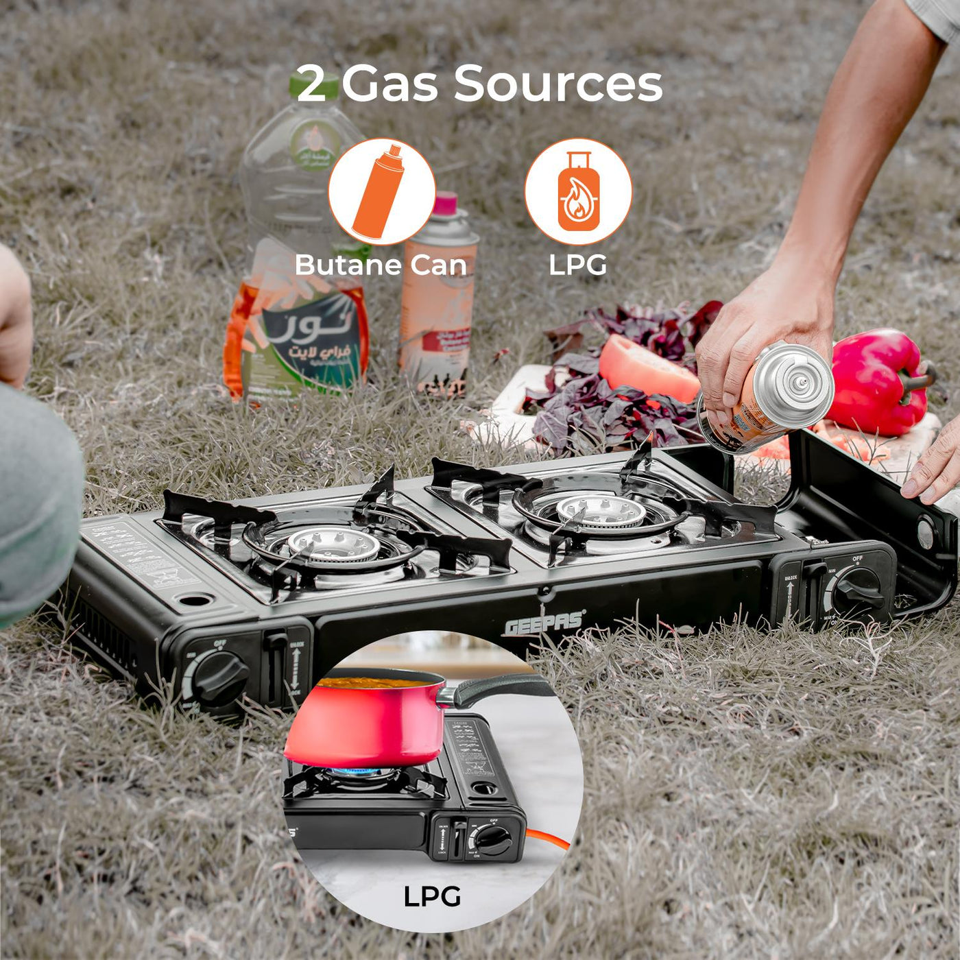 Single and Double Burner Portable Outdoor Gas Stove Geepas UK