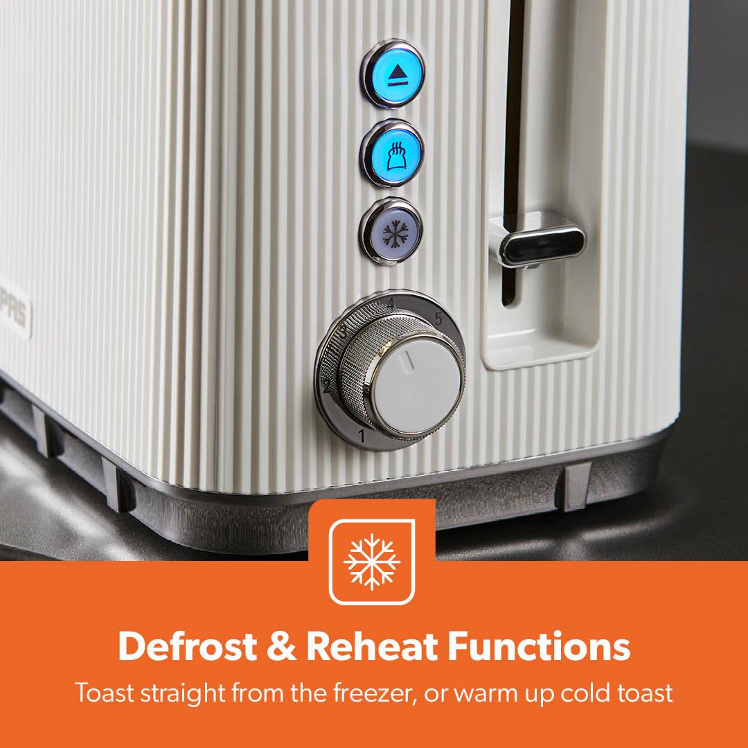 White Arcus 2 Slice Toaster With 7 Browning Levels
