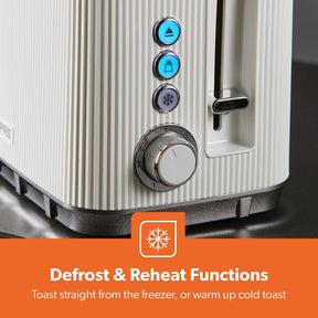 White Arcus 2 Slice Toaster With 7 Browning Levels