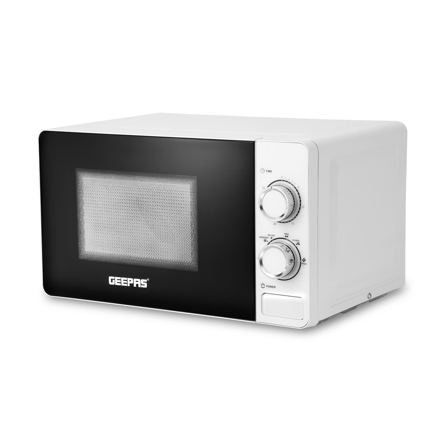 20L White Manual Microwave Oven With 5 Power Levels 700W