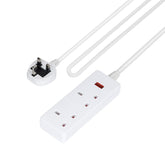2 Gang Extension Lead 2M Cable Heavy Duty UK Plug