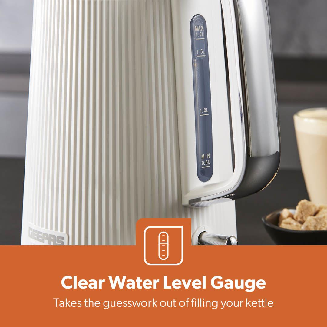 White Arcus 1.7L Electric Kettle Rapid Boil Cordless 3000W