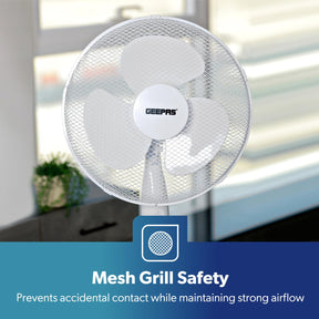Set Of 2 Deluxe 16-Inch White Oscillating Pedestal Fans