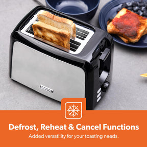 2-Slice Silver Toaster with 7 Browning Levels, 750W