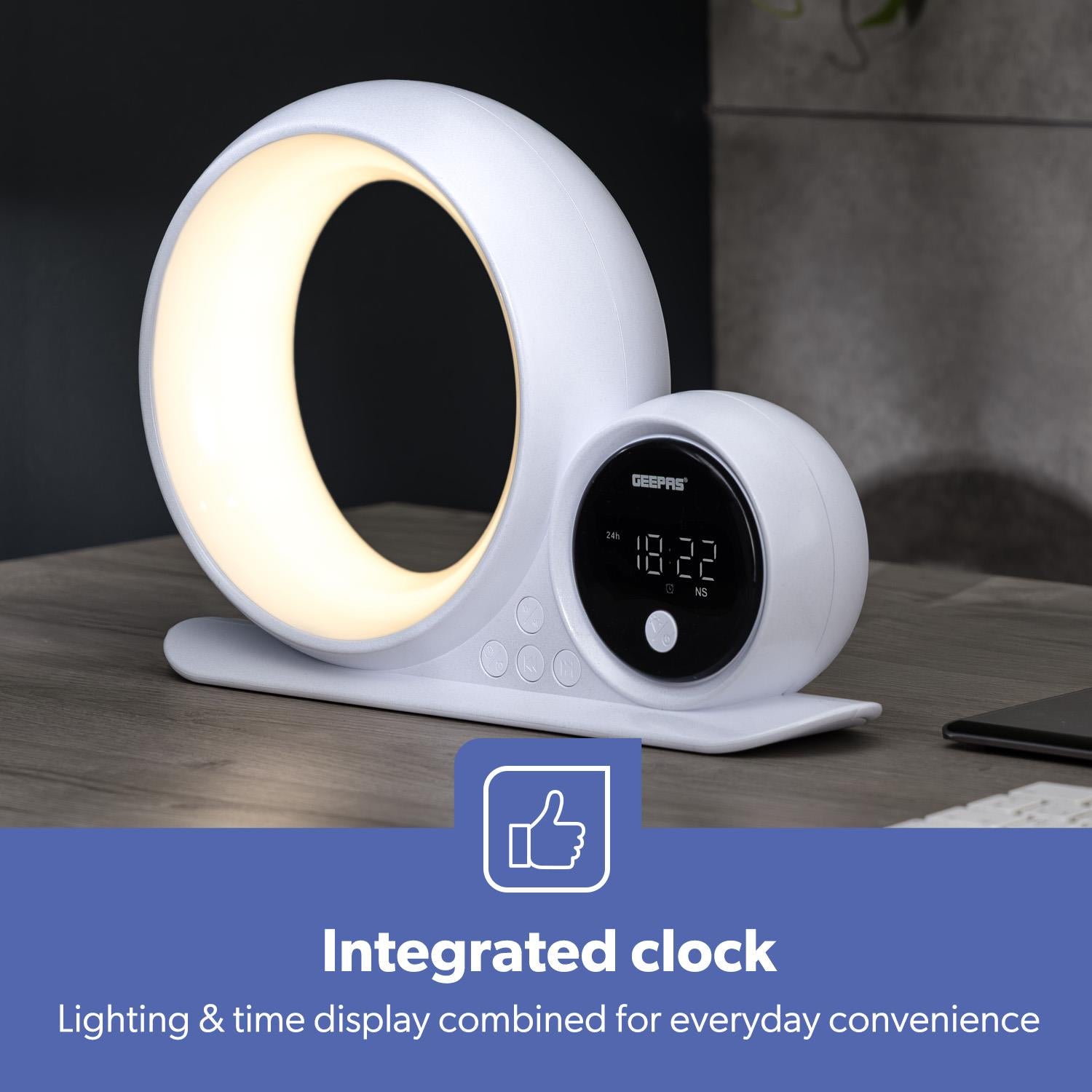 3-In-1 Bedside Desk Lamp, Bluetooth Speaker, Alarm Clock