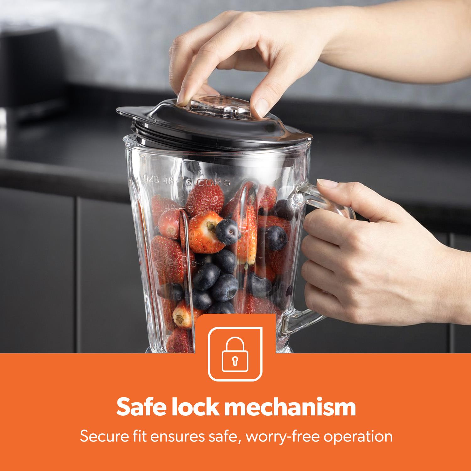 Retrovive Black 2-In-1 Jug Blender With 1.5L Glass Jug 800W