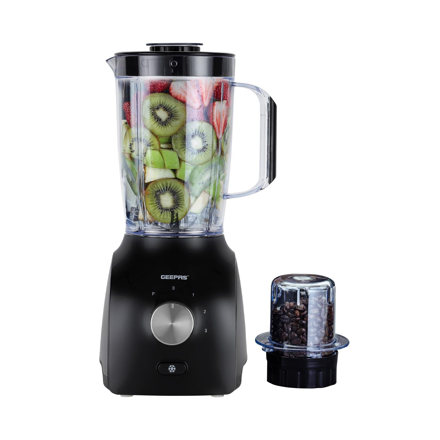 Black 2-In-1 Food Jug Blender With Spice and Grinder 600W