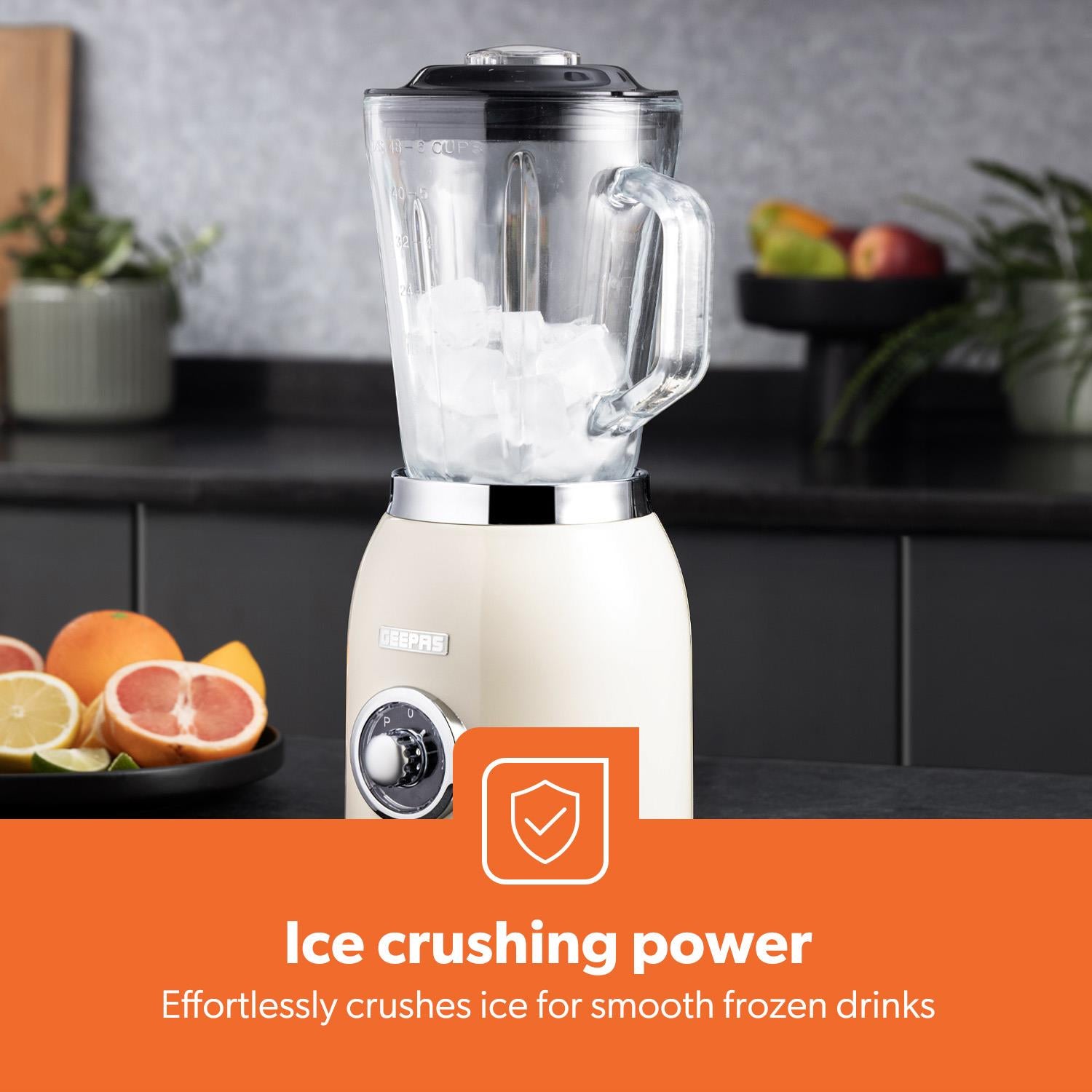 Retrovive Cream 2-In-1 Food Jug Blender With 1.5L Glass Jug