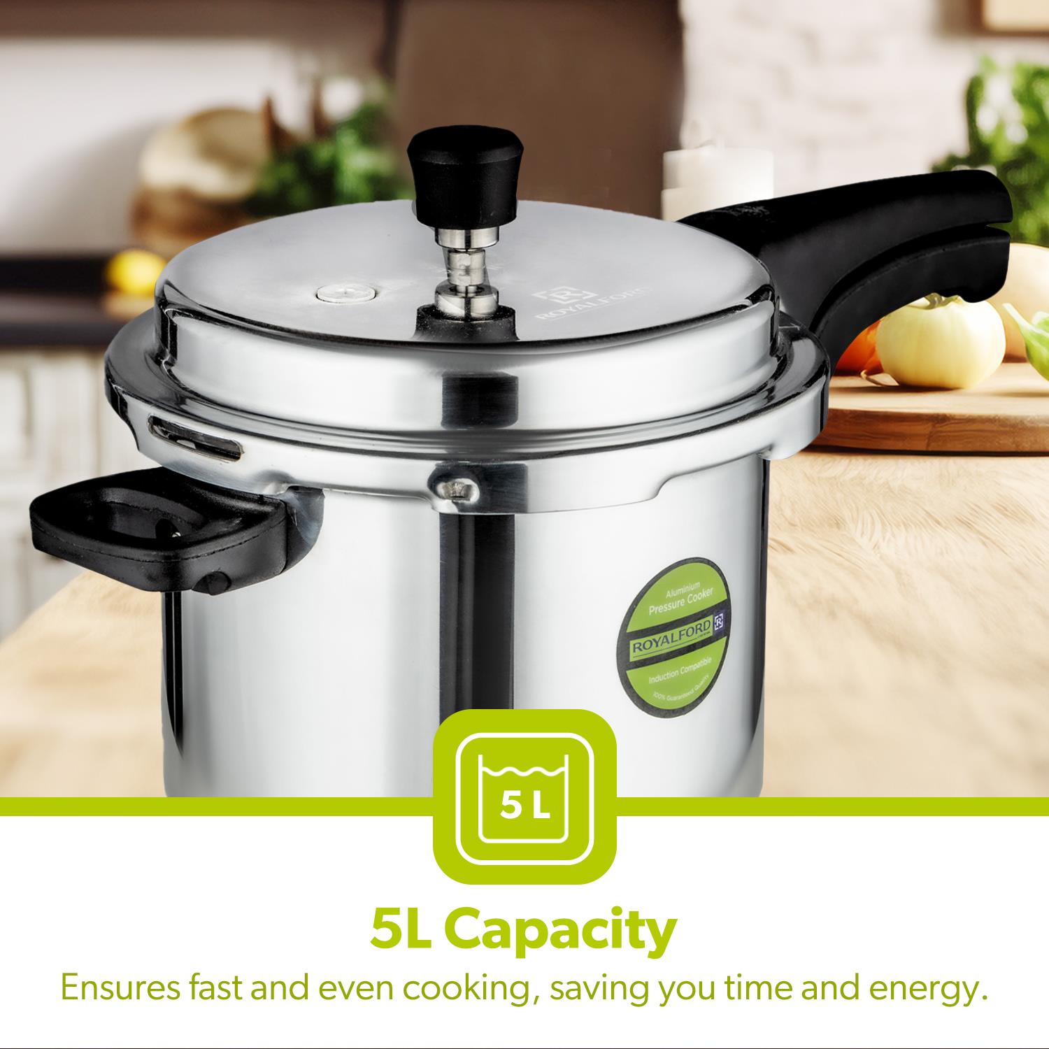 5L Lightweight Aluminium Stovetop Pressure Cooker