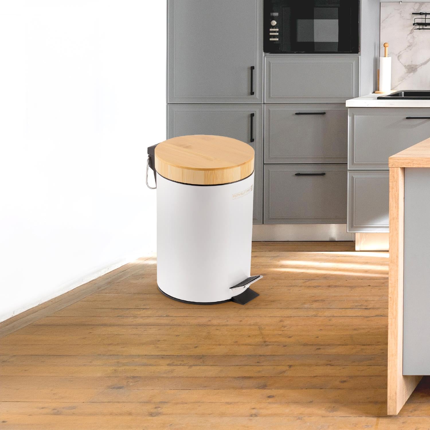 White 5L Pedal Home, Kitchen and Bathroom Bin