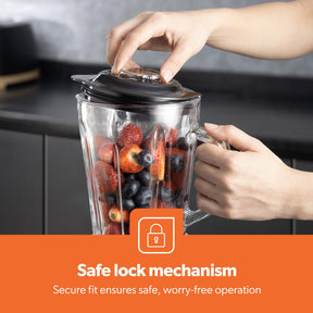 NordiQ Black 2-In-1 Jug Blender With 1.5L Glass Jug