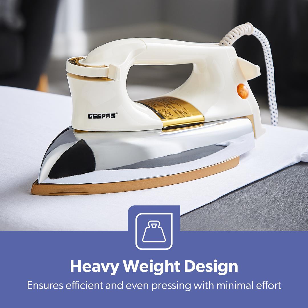 1200W Heavyweight Electric Dry Iron With Non-Stick Plate