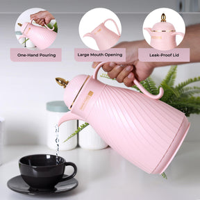 1L Baby Pink Insulated Air Pot Vacuum Flask Thermos Jug